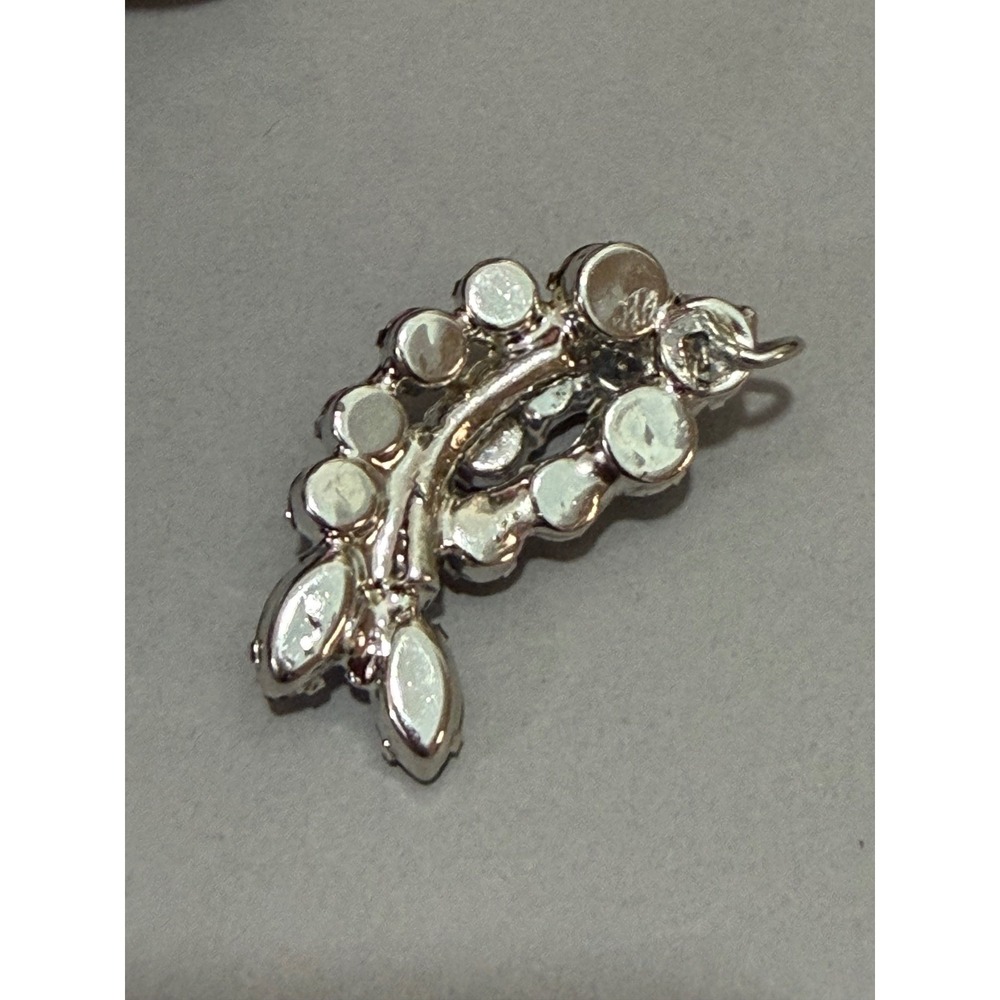 Blue Rhinestone Pendant Women Blue Silver Tone Vintage Cluster Marquise - Picture 5 of 8